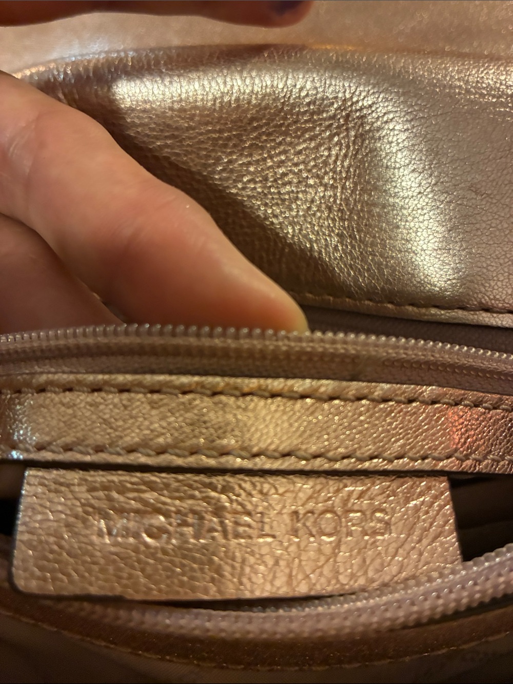 Quilted Metallic Shoulder/Crossbody Bag - Rose Gold - Picture 8 of 8